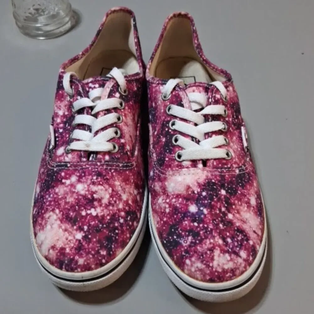 Vans Authentic Cosmic Galaxy Pink Purple Skate Shoes Womens 9 Mens 7.5 Low Top